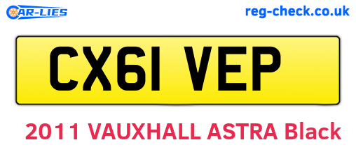 CX61VEP are the vehicle registration plates.