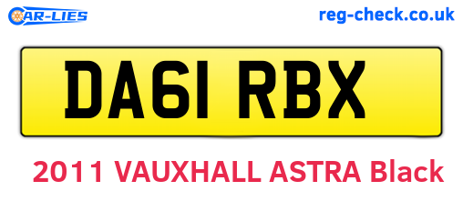DA61RBX are the vehicle registration plates.