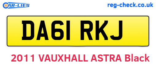 DA61RKJ are the vehicle registration plates.