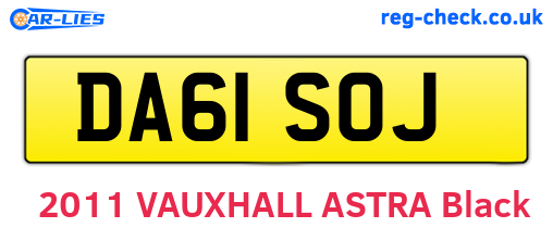 DA61SOJ are the vehicle registration plates.
