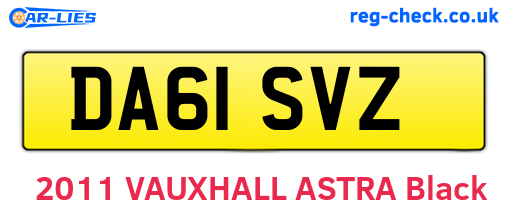 DA61SVZ are the vehicle registration plates.