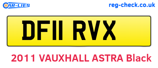 DF11RVX are the vehicle registration plates.