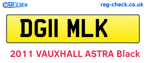 DG11MLK are the vehicle registration plates.