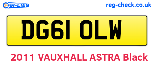 DG61OLW are the vehicle registration plates.