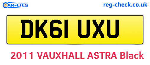DK61UXU are the vehicle registration plates.