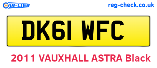 DK61WFC are the vehicle registration plates.