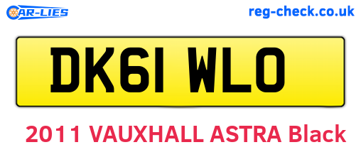 DK61WLO are the vehicle registration plates.