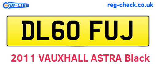 DL60FUJ are the vehicle registration plates.