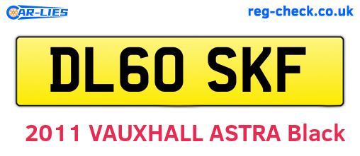 DL60SKF are the vehicle registration plates.