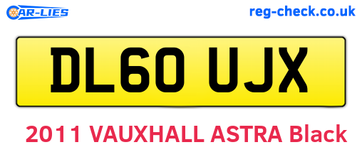 DL60UJX are the vehicle registration plates.