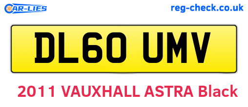 DL60UMV are the vehicle registration plates.