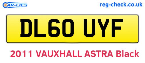 DL60UYF are the vehicle registration plates.