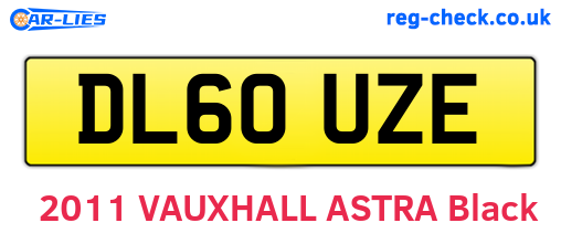 DL60UZE are the vehicle registration plates.
