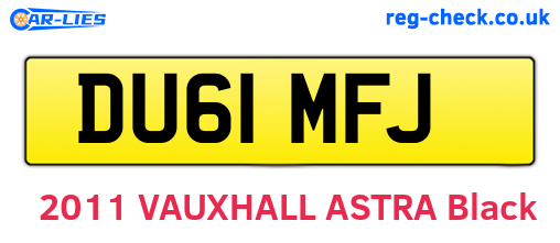 DU61MFJ are the vehicle registration plates.