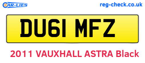 DU61MFZ are the vehicle registration plates.