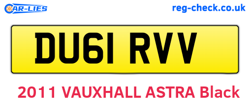 DU61RVV are the vehicle registration plates.