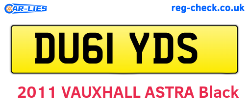 DU61YDS are the vehicle registration plates.