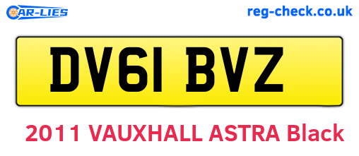 DV61BVZ are the vehicle registration plates.