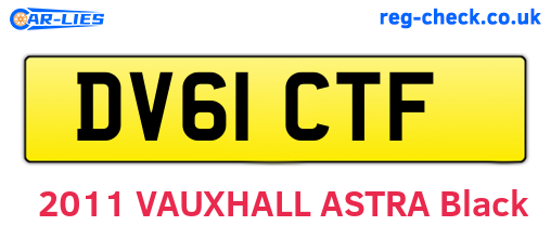 DV61CTF are the vehicle registration plates.