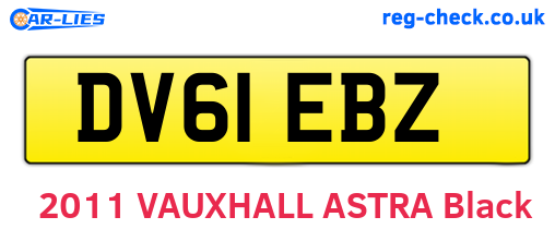 DV61EBZ are the vehicle registration plates.