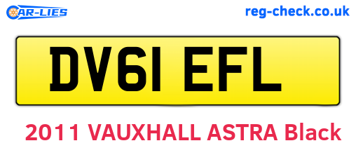 DV61EFL are the vehicle registration plates.