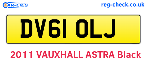 DV61OLJ are the vehicle registration plates.
