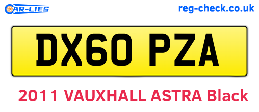 DX60PZA are the vehicle registration plates.