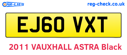 EJ60VXT are the vehicle registration plates.