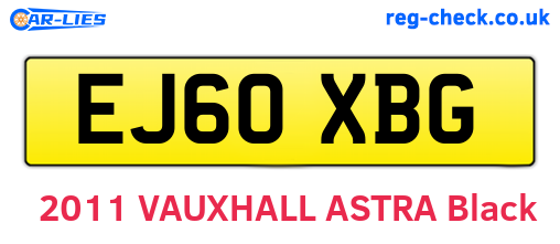 EJ60XBG are the vehicle registration plates.