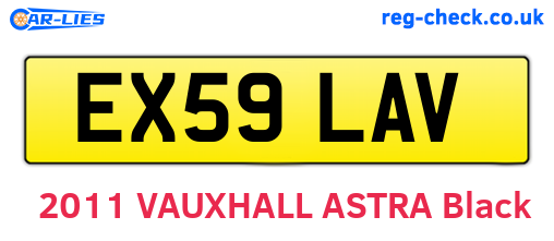 EX59LAV are the vehicle registration plates.