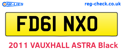 FD61NXO are the vehicle registration plates.