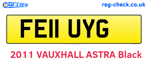 FE11UYG are the vehicle registration plates.
