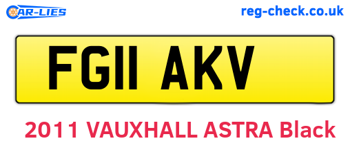 FG11AKV are the vehicle registration plates.