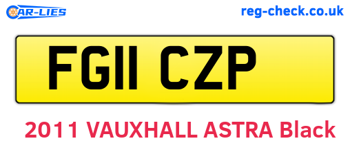 FG11CZP are the vehicle registration plates.