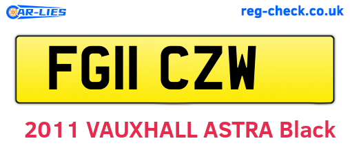 FG11CZW are the vehicle registration plates.