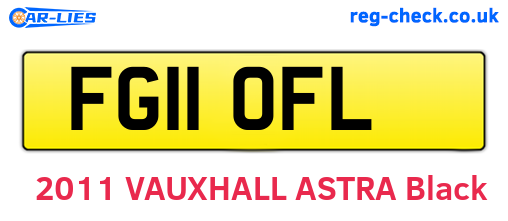 FG11OFL are the vehicle registration plates.