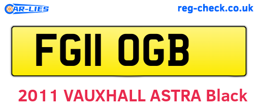 FG11OGB are the vehicle registration plates.