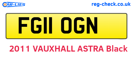 FG11OGN are the vehicle registration plates.