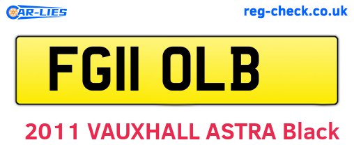 FG11OLB are the vehicle registration plates.