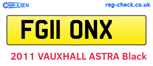 FG11ONX are the vehicle registration plates.