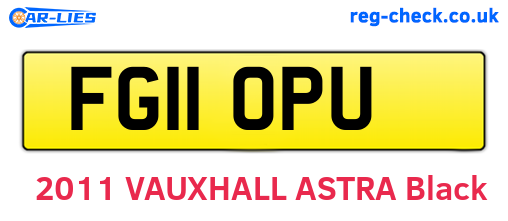 FG11OPU are the vehicle registration plates.