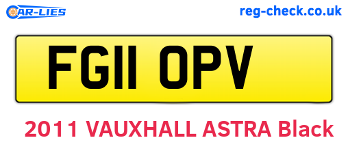 FG11OPV are the vehicle registration plates.