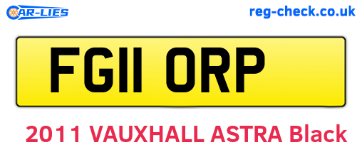 FG11ORP are the vehicle registration plates.