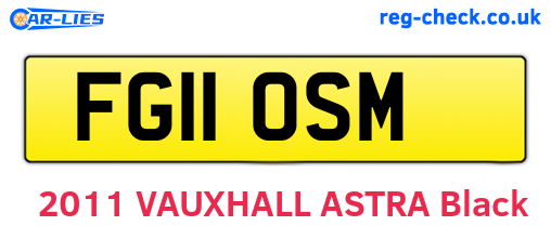 FG11OSM are the vehicle registration plates.