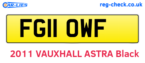 FG11OWF are the vehicle registration plates.