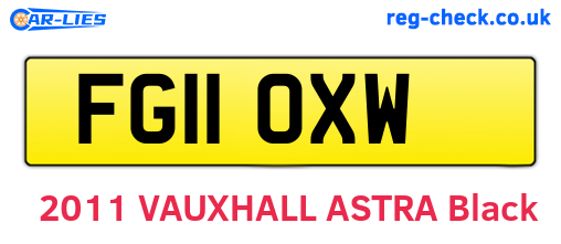 FG11OXW are the vehicle registration plates.