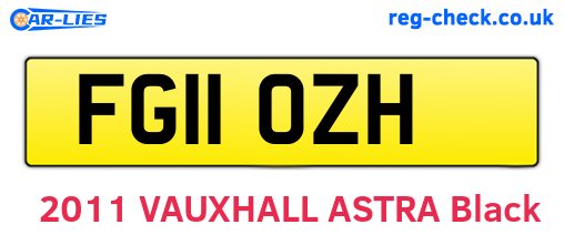 FG11OZH are the vehicle registration plates.