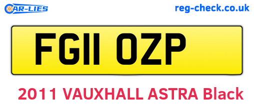 FG11OZP are the vehicle registration plates.
