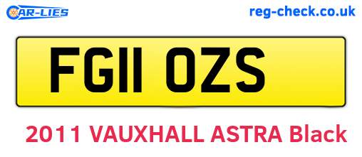 FG11OZS are the vehicle registration plates.
