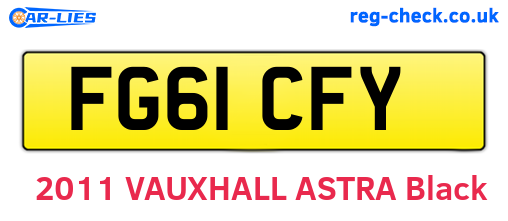FG61CFY are the vehicle registration plates.
